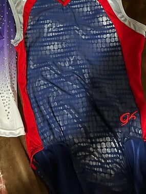 GK Kids One-Piece Leotard in Navy, Red, Silver